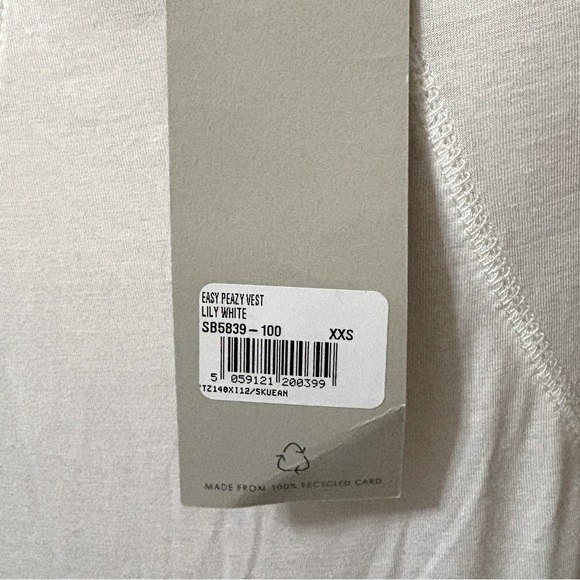 NWT Sweaty Betty Easy Peazy Top in Lily White Sz. XXS XS 100% Viscose - Picture 15 of 15